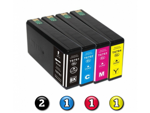 5 Pack Combo Compatible Epson 676XL (2BK/1C/1M/1Y) ink cartridges 5 Pack Combo Compatible Epson 676XL (2BK/1C/1M/1Y) ink cartridges